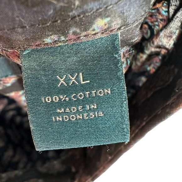 Perry Ellis Slim Fit Long Sleeve Button Up Shirt XXL Blue Abstract Pineapple Top - Picture 7 of 8